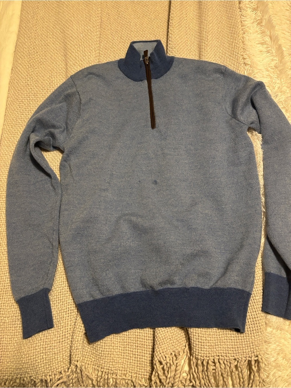 Peter Millar Two-Tone Blue Half-Zip Sweater